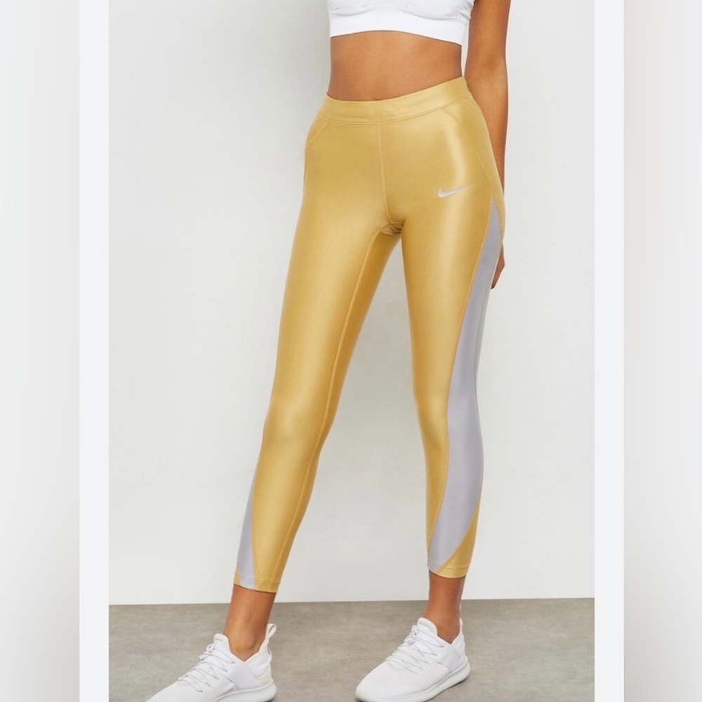 Nike Women's Gold and Silver Leggings